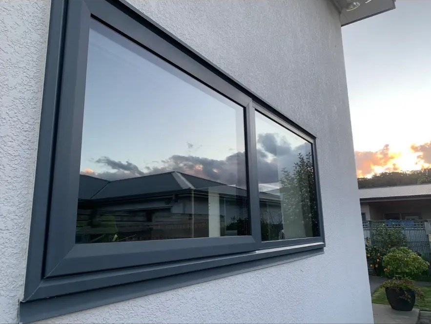 Crystal-clear sunset reflection in freshly cleaned windows
